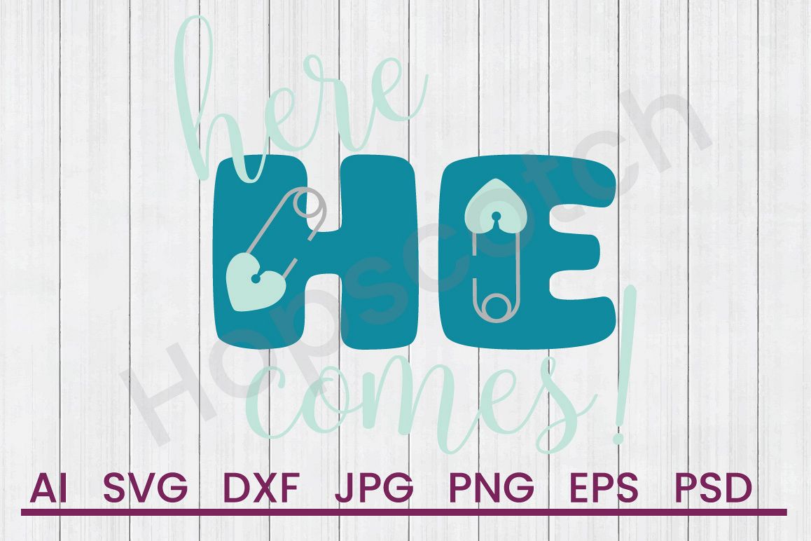 Diaper Pin SVG, Here He Comes SVG, DXF File, Cuttatable File example image 1