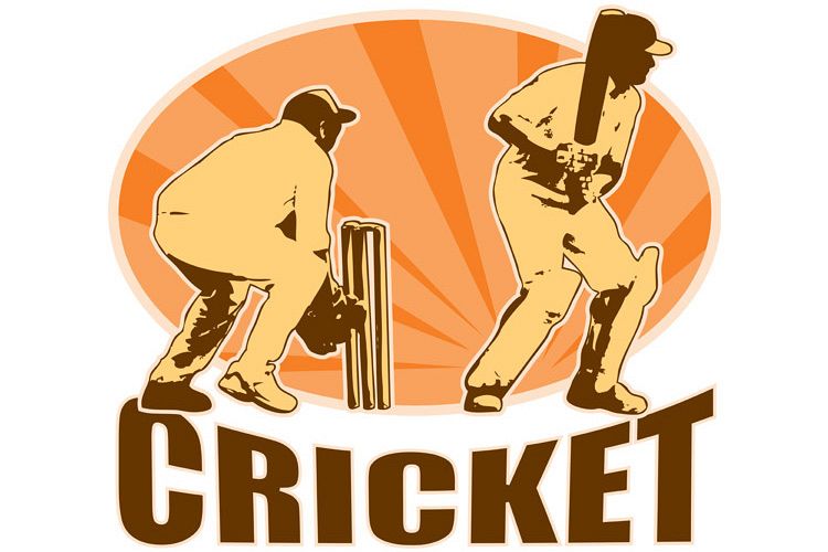 cricket player batsman batting retro example image 1