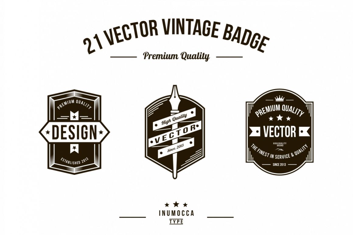 21 Vintage Badges (CLEAR & CRACK) example image 1