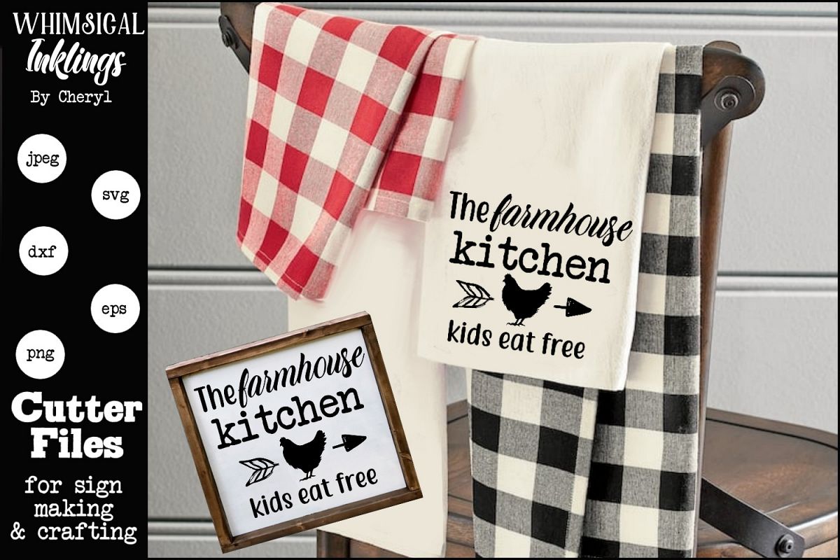 The Farmhouse Kitchen-Kids Eat Free SVG example image 1