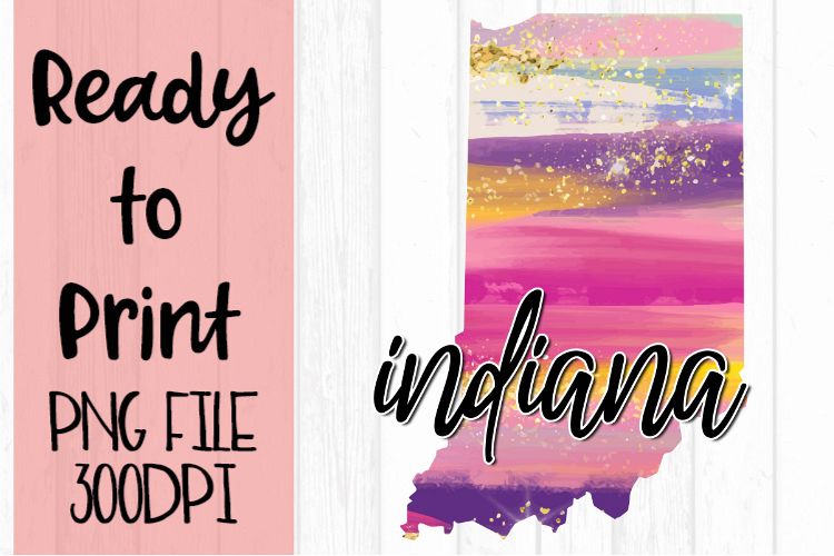 Indiana Painted States Ready to Print example image 1