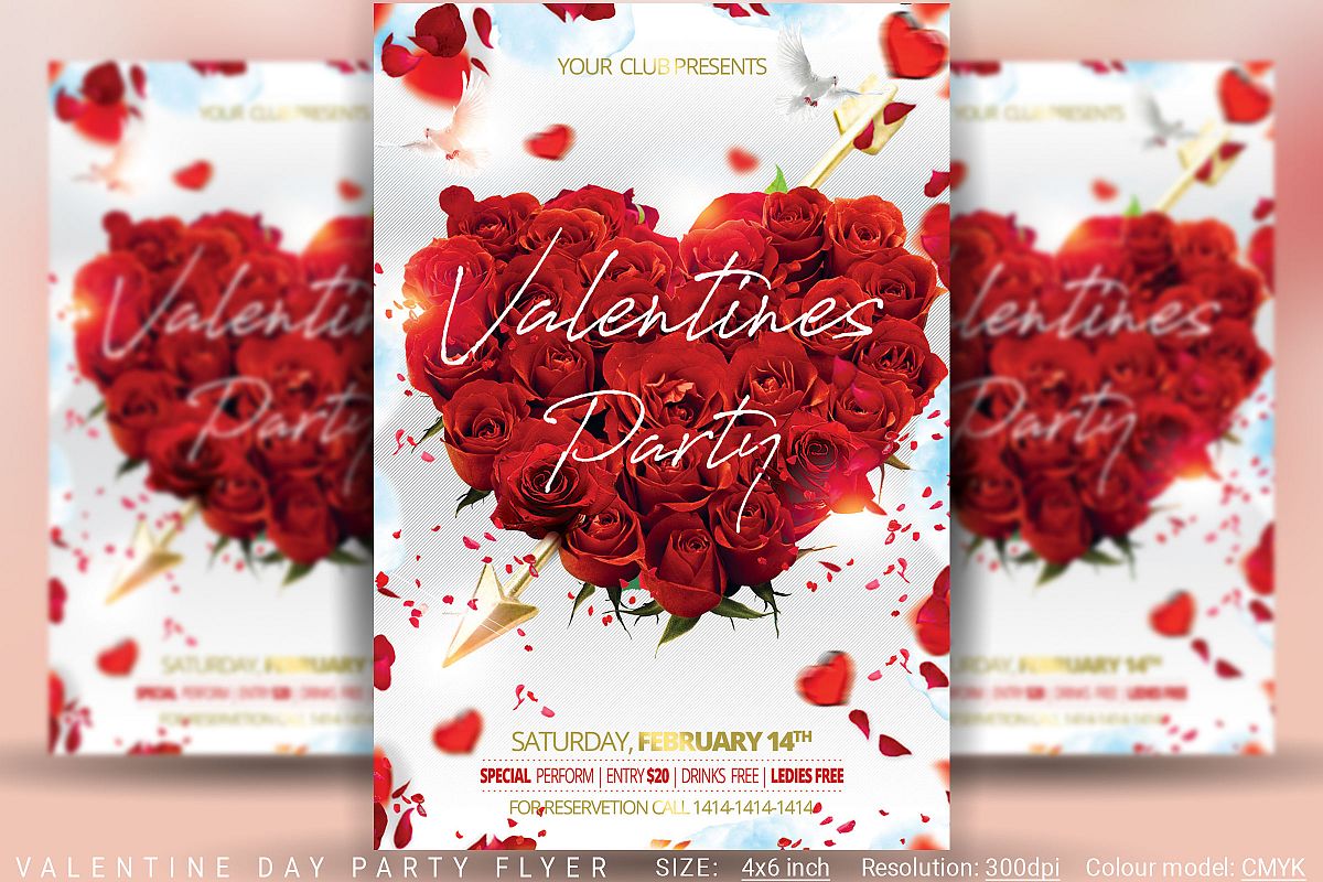 Valentine Day Party Flyer example image 1