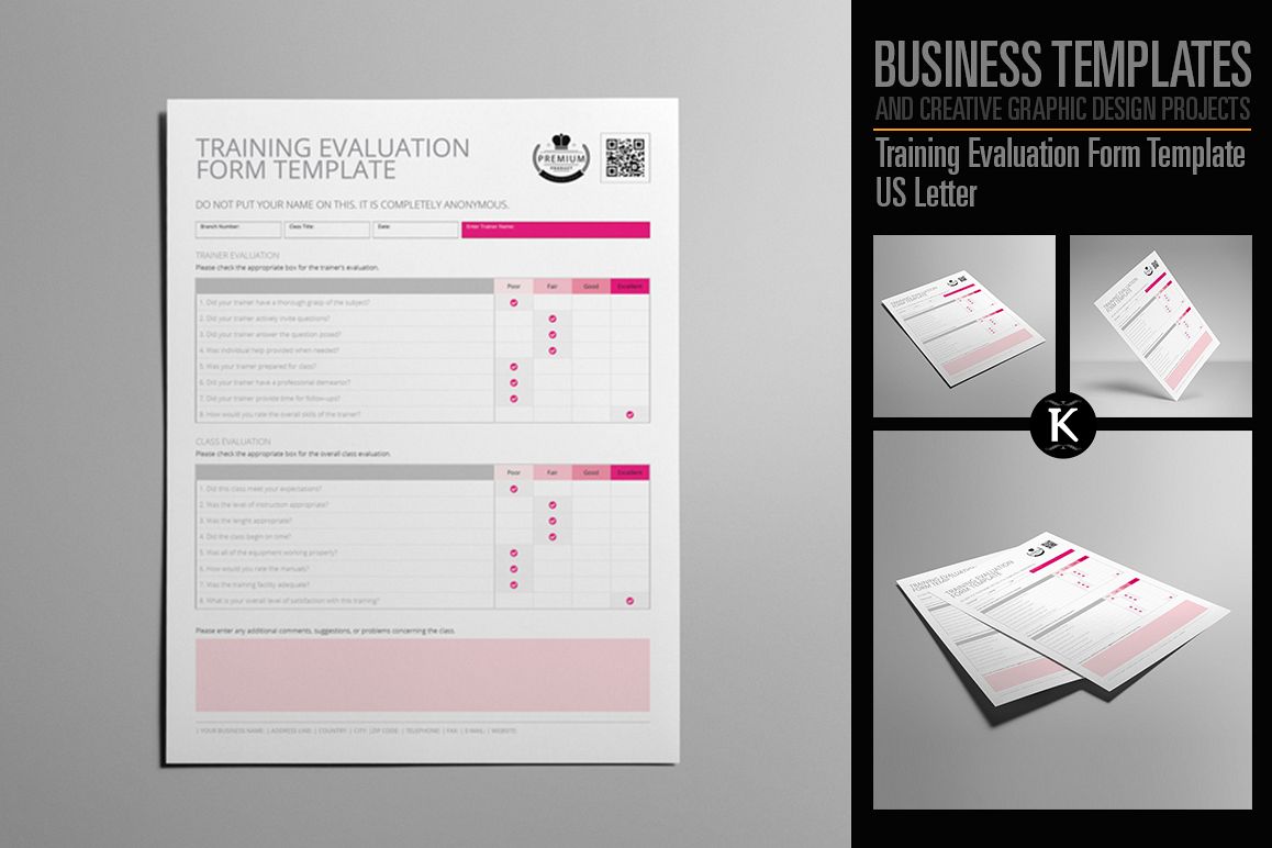 Training Evaluation Form Template US Letter example image 1