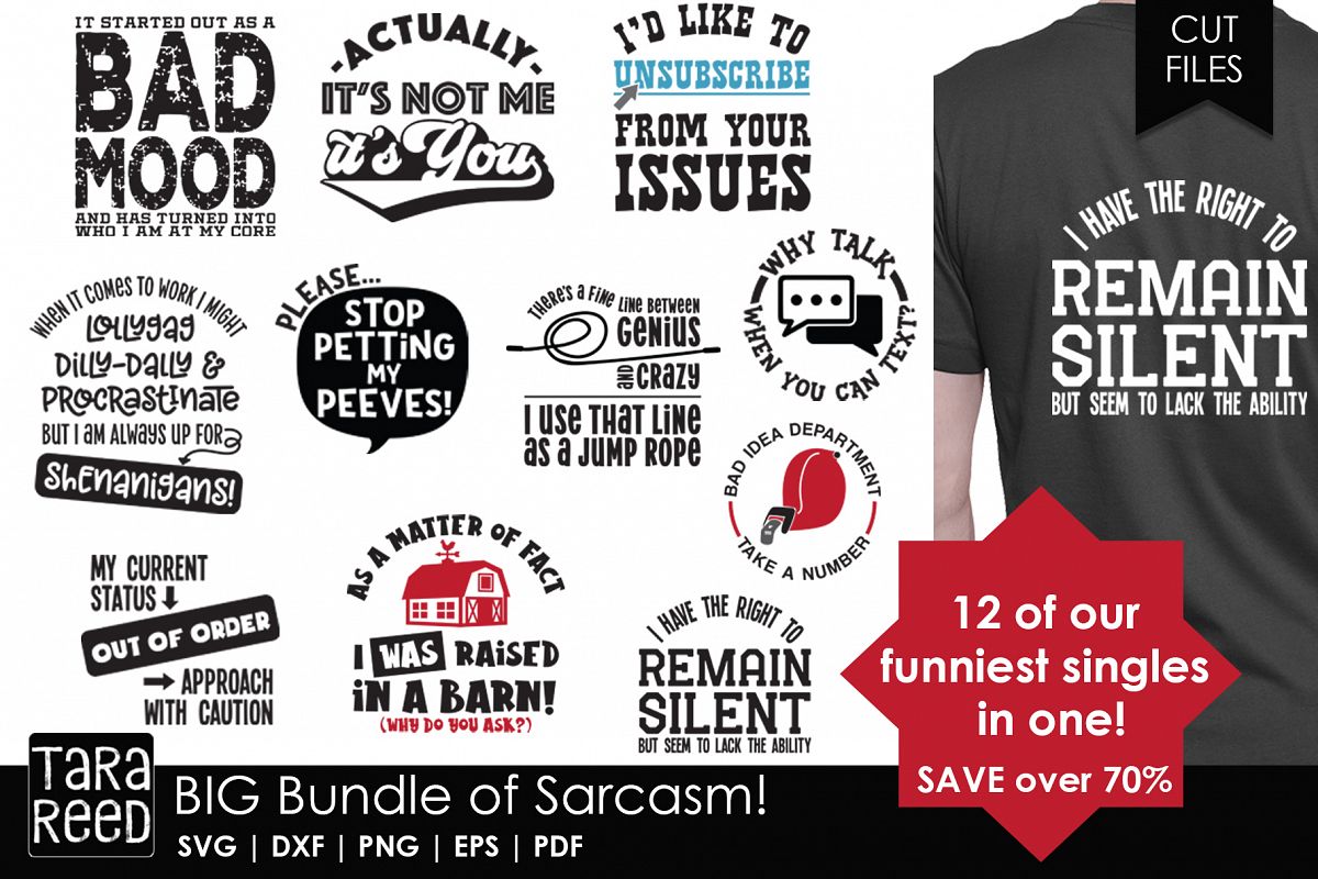 Download BIG Bundle of Sarcasm - Sarcastic SVG and Cut Files ...