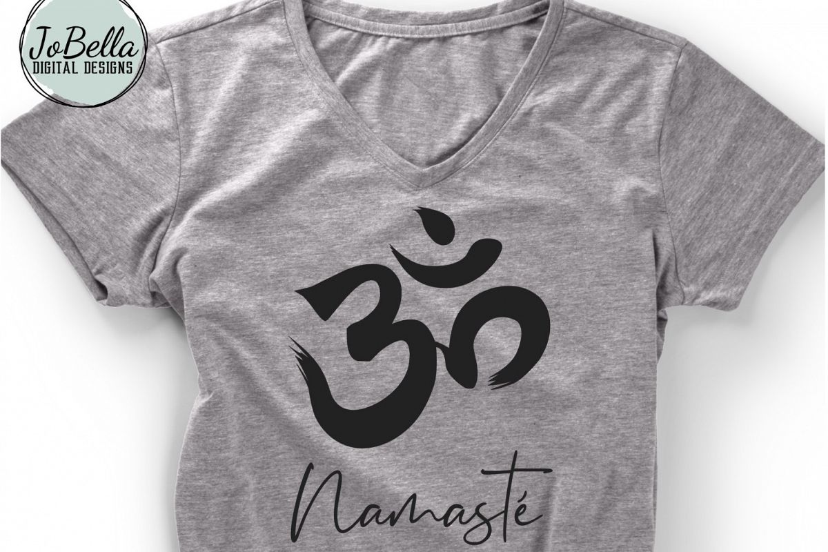 Om With Namaste SVG, Sublimation PNG & Printable Boho Design example image 1