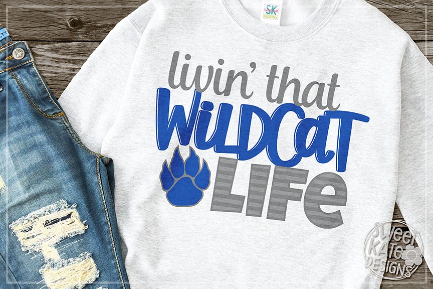 Livin' That Wildcat Life SVG DXF EPS PNG JPG example image 1