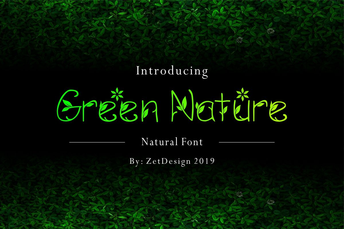 GREEN NATURE FONT example image 1