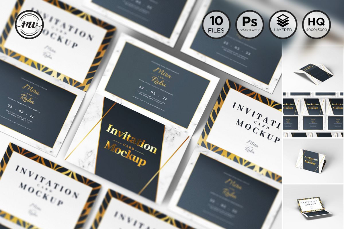 Invitation Card Mockups V1 example image 1