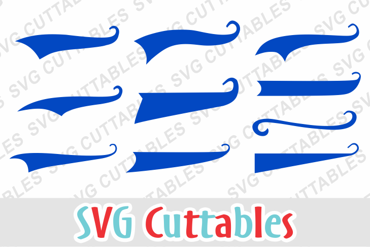 Text Tails Set of 10 | Cut File example image 1