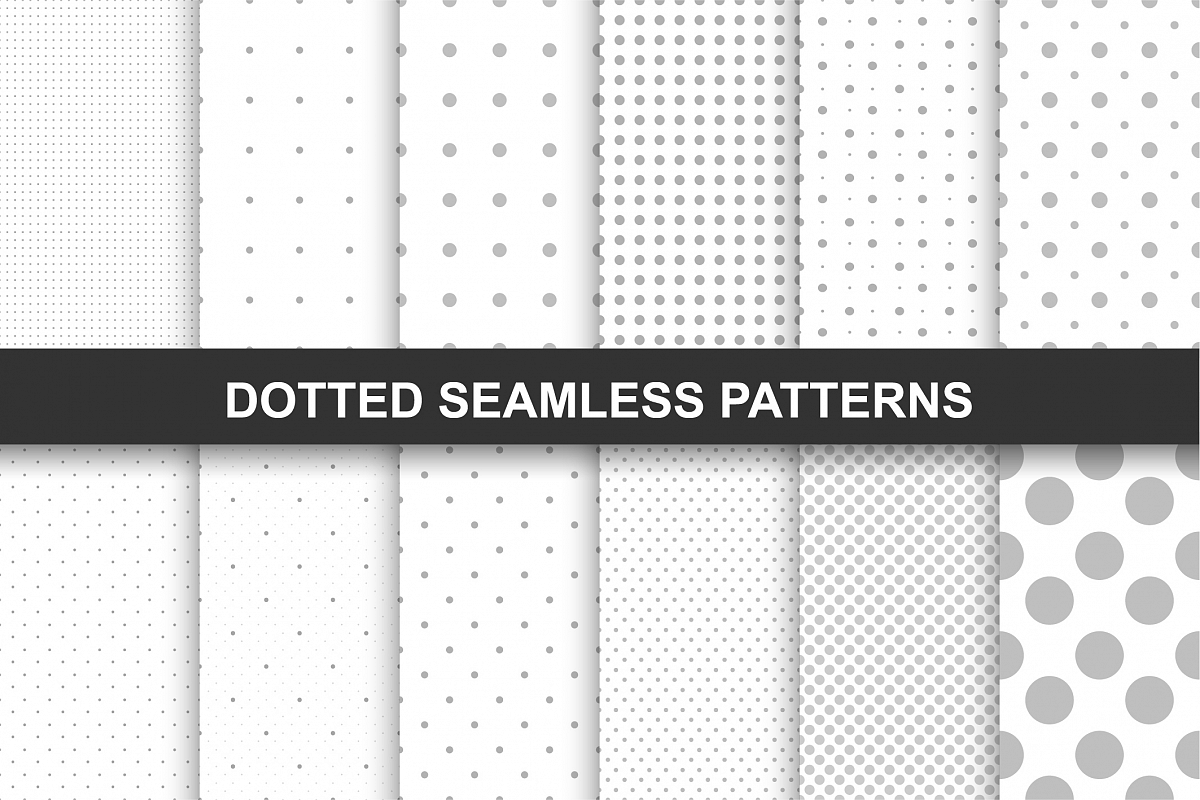 Set of dotted seamless patterns. example image 1