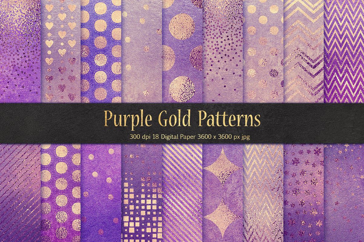 Purple Gold Pattern & Textures example image 1