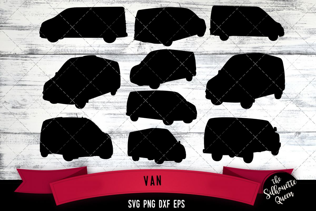 Van svg file, car svg cut file, silhouette studio example image 1