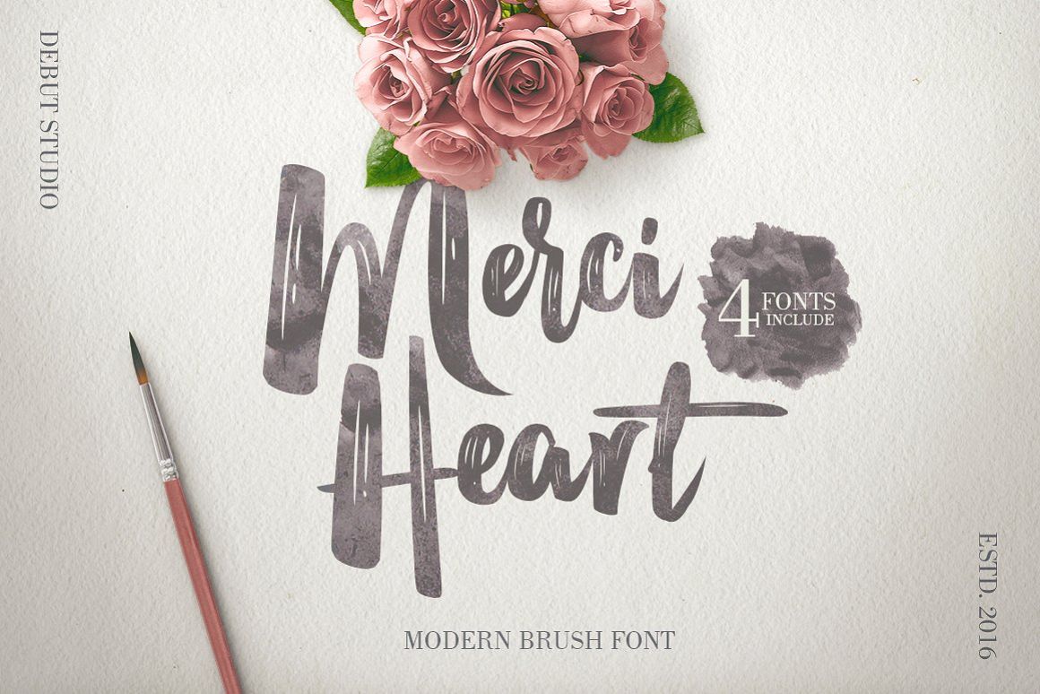 Merci Heart Brush (30% Off) example image 1