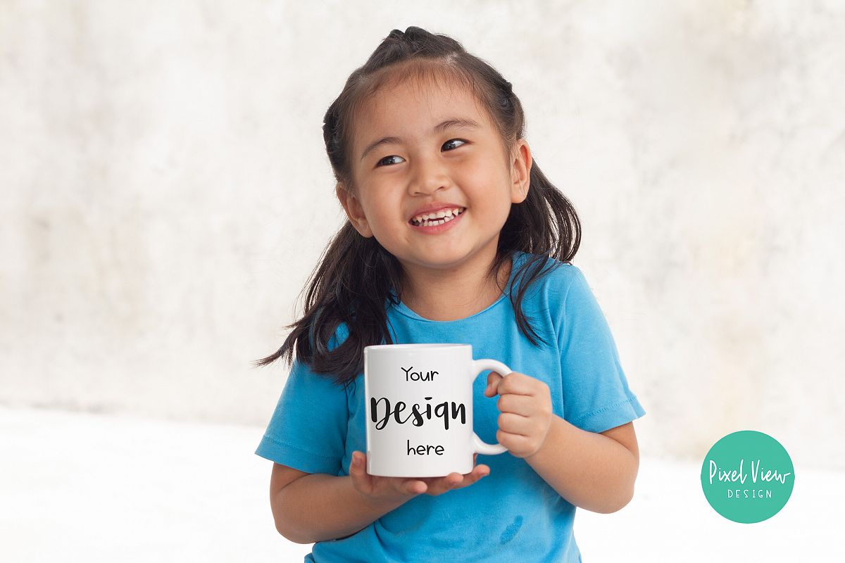 Girl Holding Mug_Mock-up example image 1