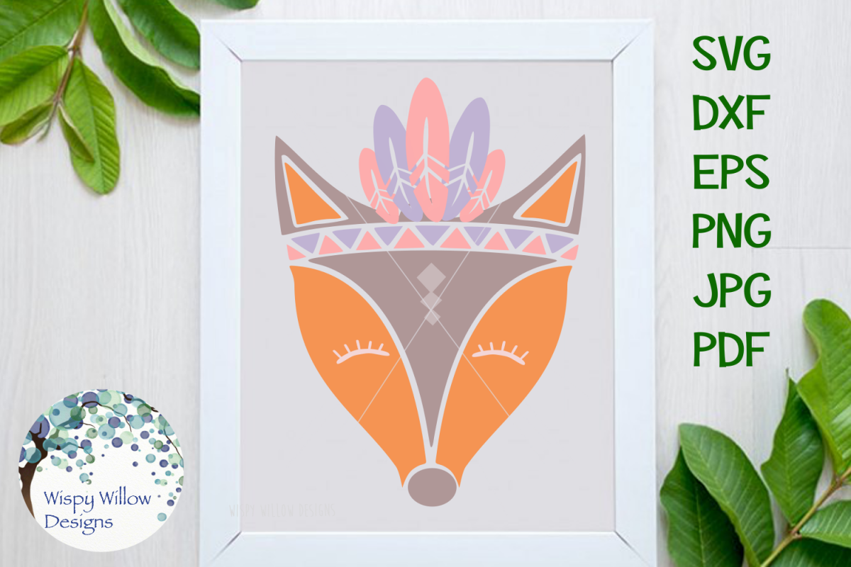 Boho Tribal Fox SVG example image 1