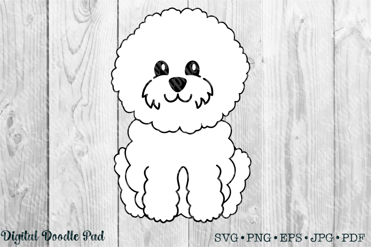 Cute Bichon 01 by Digital Doodle Pad example image 1
