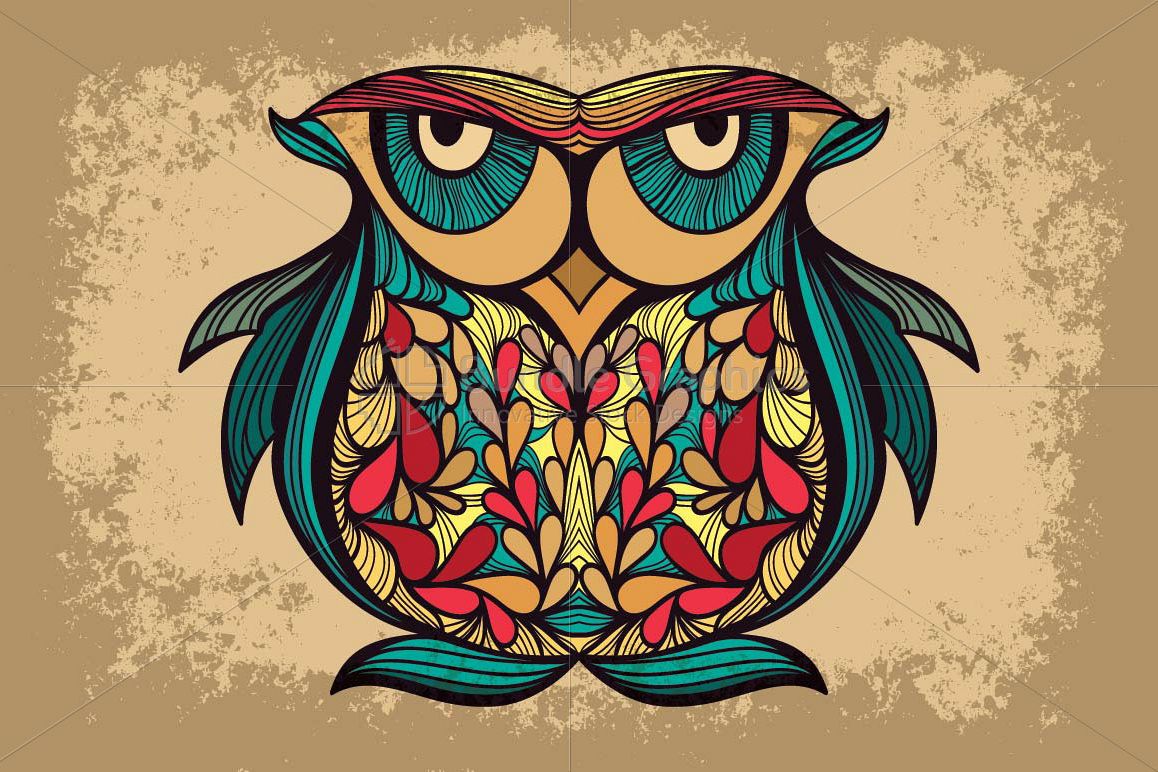 Staring Owl - Creative Textured Graphics example image 1
