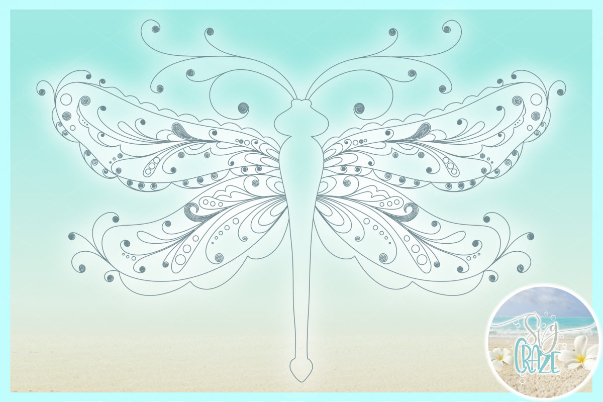 Download Foil Quill Single Line Dragonfly Mandala Zentangle SVG ...