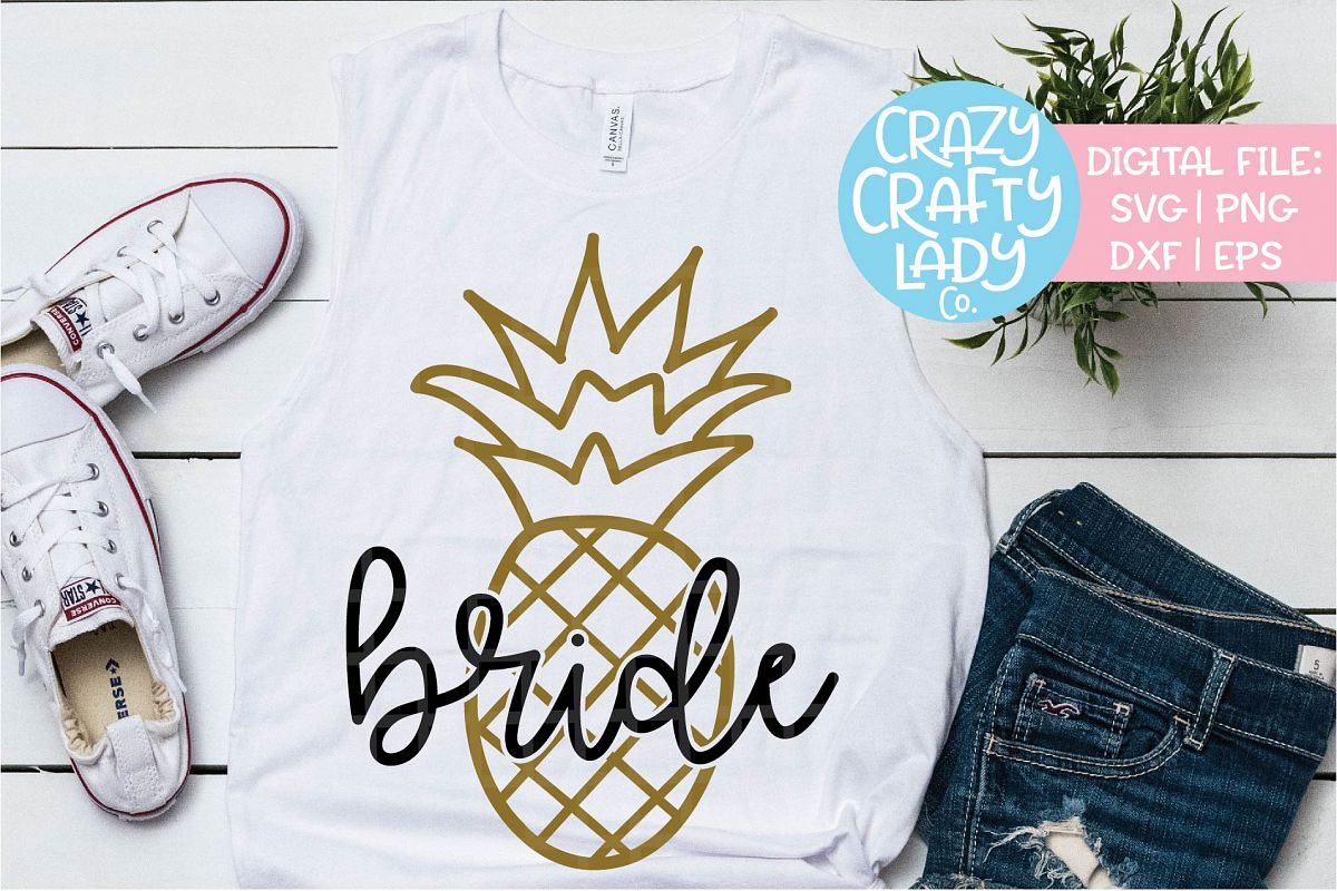 Pineapple Bride Wedding SVG DXF EPS PNG Cut File example image 1