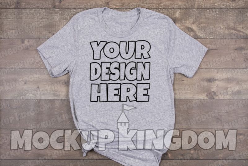 Unisex Crew Neck Shirt Mockup, Bella Canvas Mockup example image 1