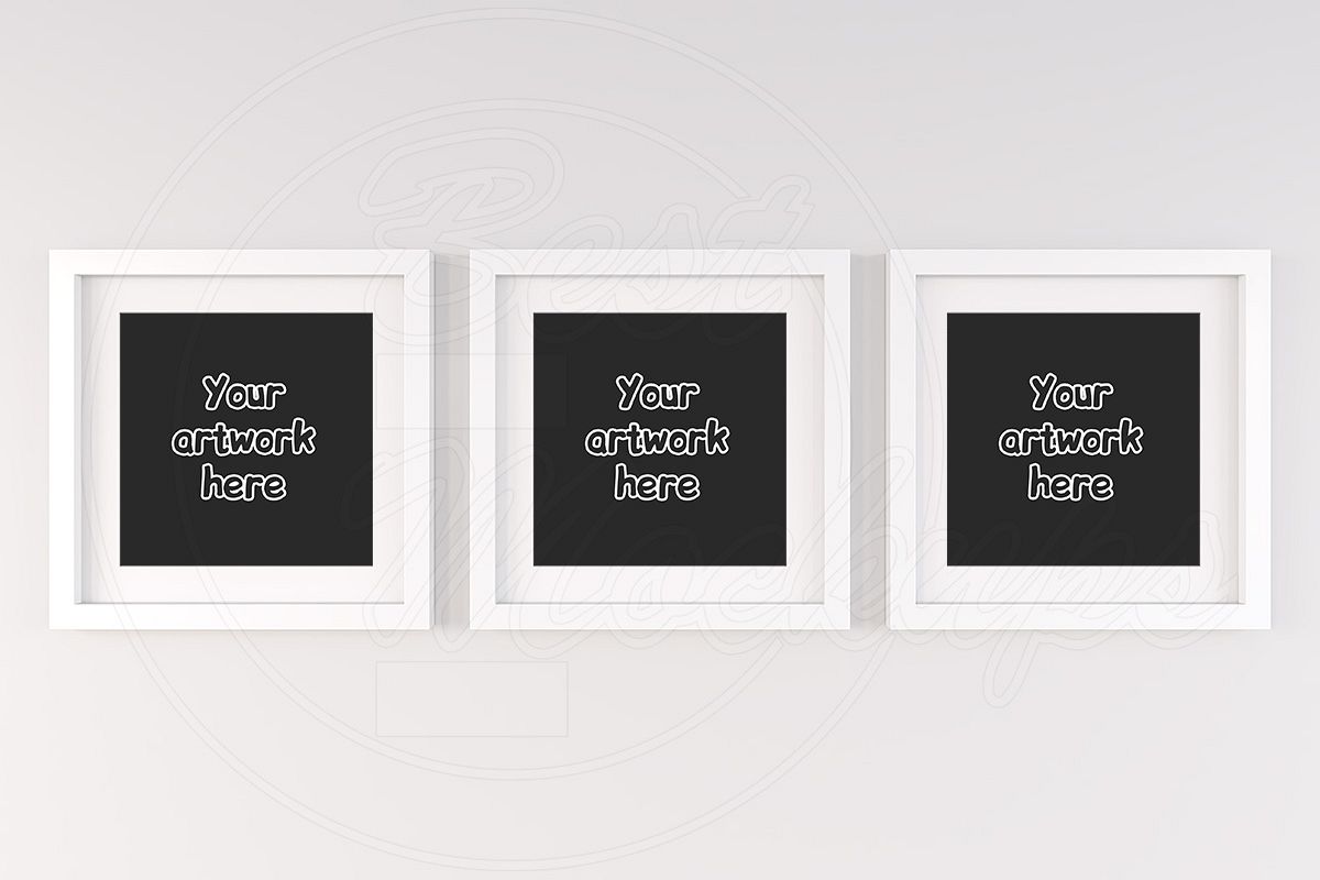 Set of 3 handing square frame mockup example image 1