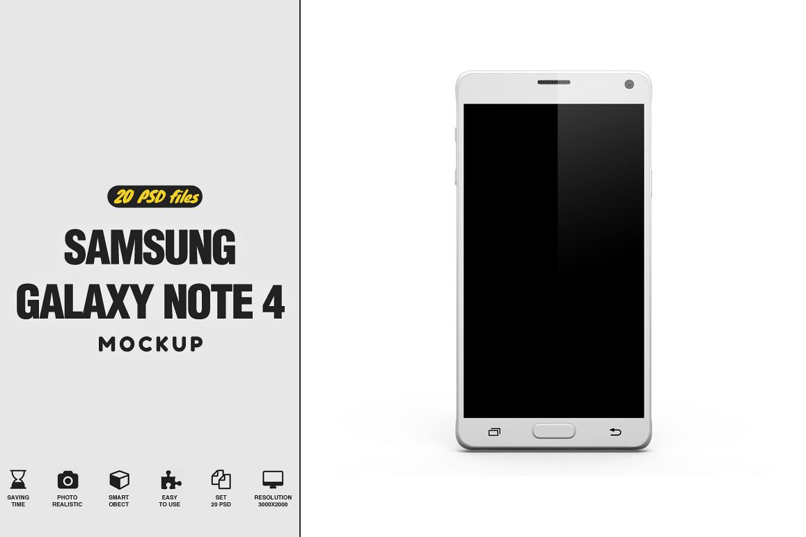 Samsung Galaxy Note 4 Mock-up example image 1