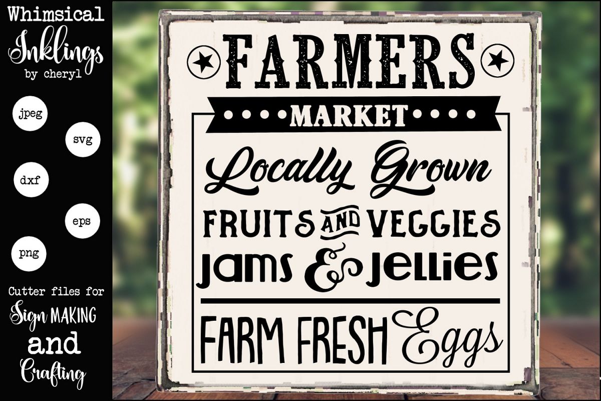 Locally Grown Farmers Market SVG (186383) | SVGs | Design Bundles