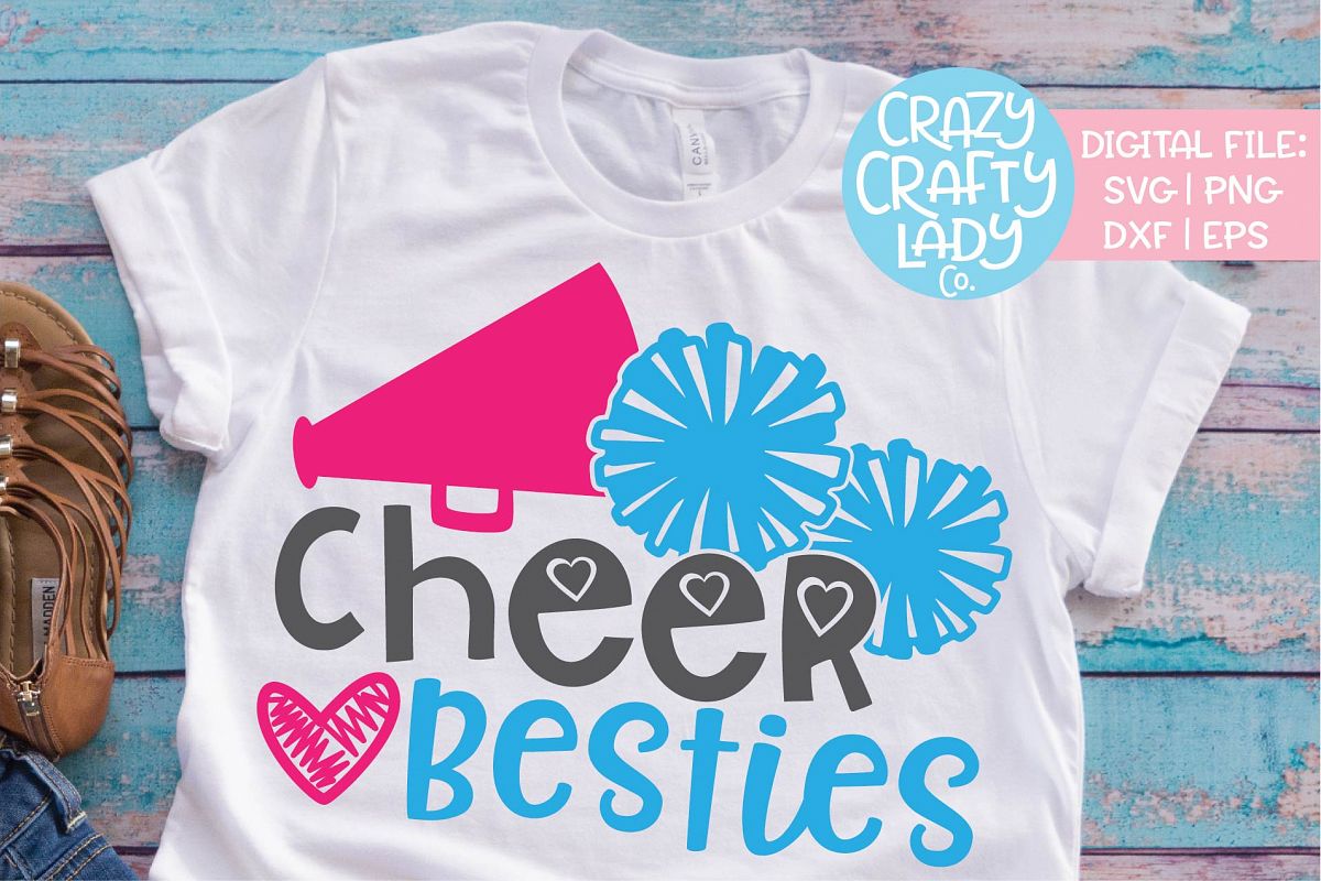 Cheer Besties Cheerleader Sports SVG DXF EPS PNG Cut File example image 1