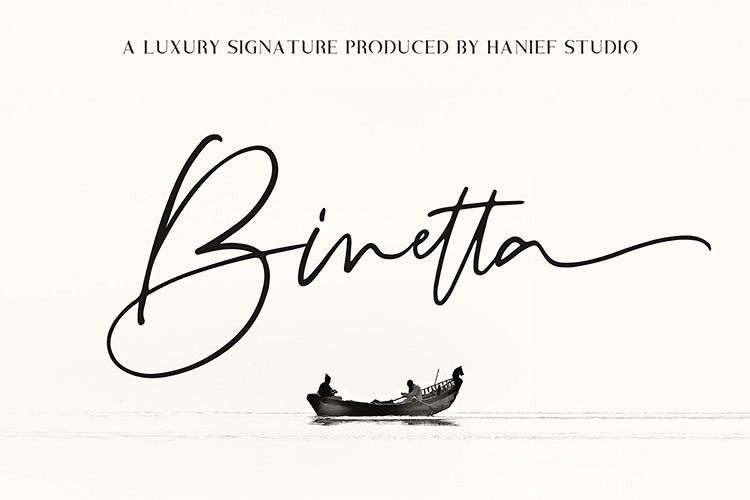 Binetta Signature//Modern Script example image 1