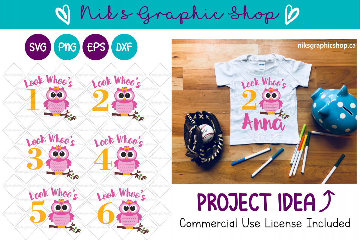 Owl Svg, Look Whoo Svg, Birthday Svg, Owl Birthday Svg example image 1