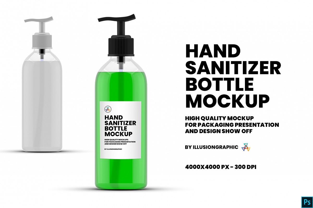 Download Hand Sanitizer Bottle Mockup (535560) | Mock Ups | Design Bundles