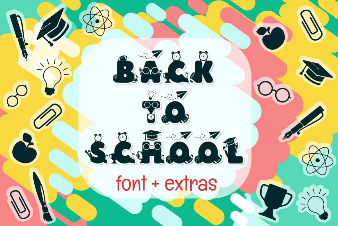 Back to School | School Font with Extras example image 1