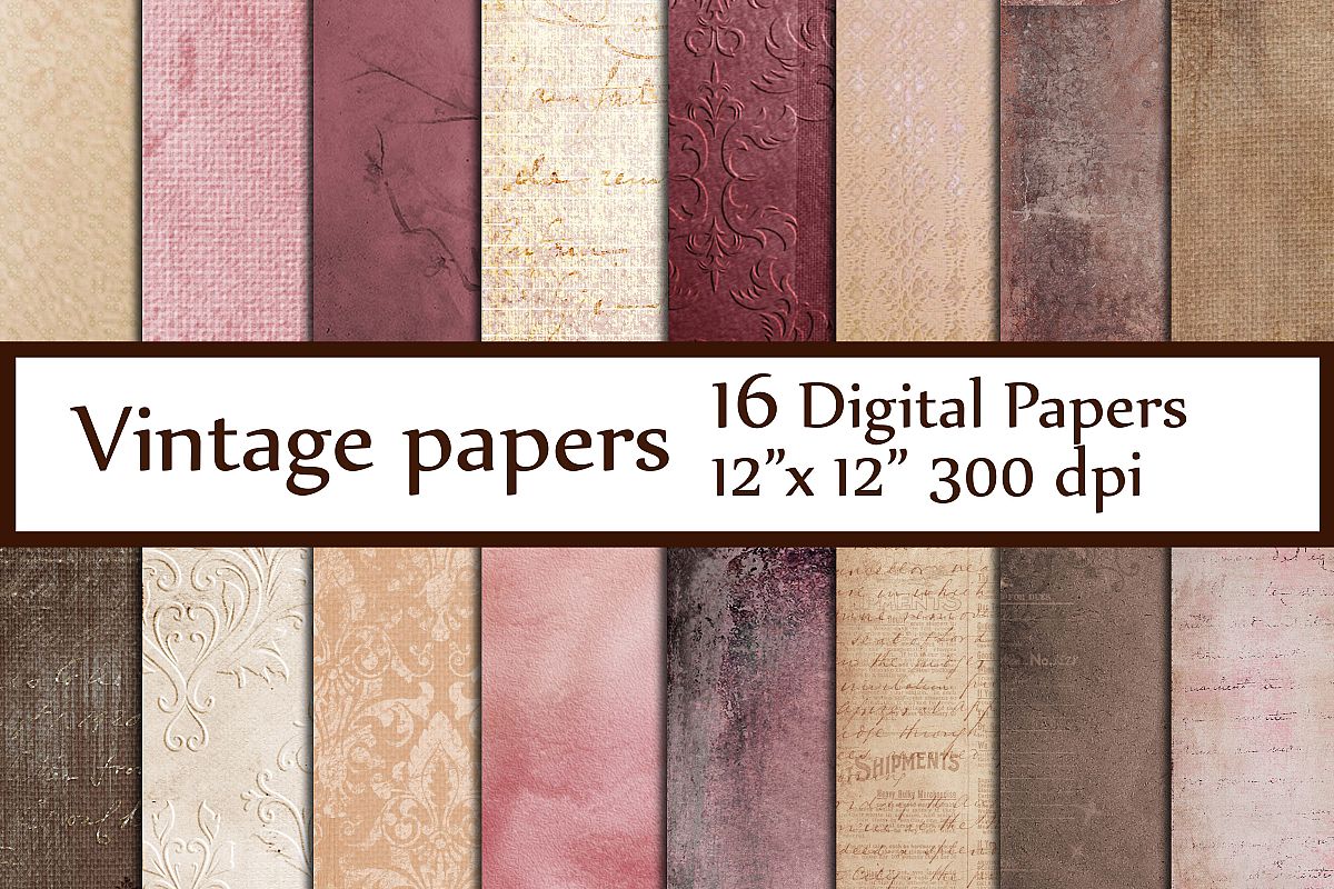 Shabby chic digital papers example image 1