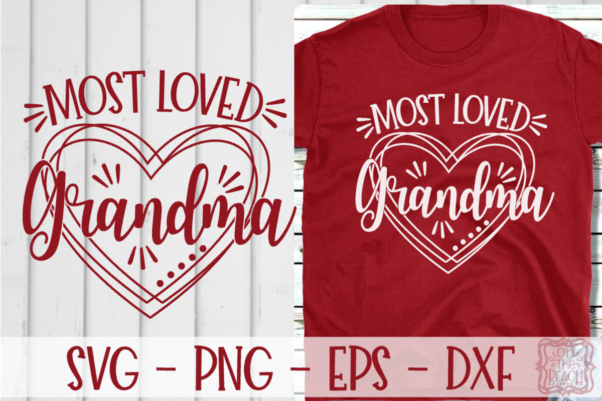 Download Most Loved Grandma Heart Valentine SVG
