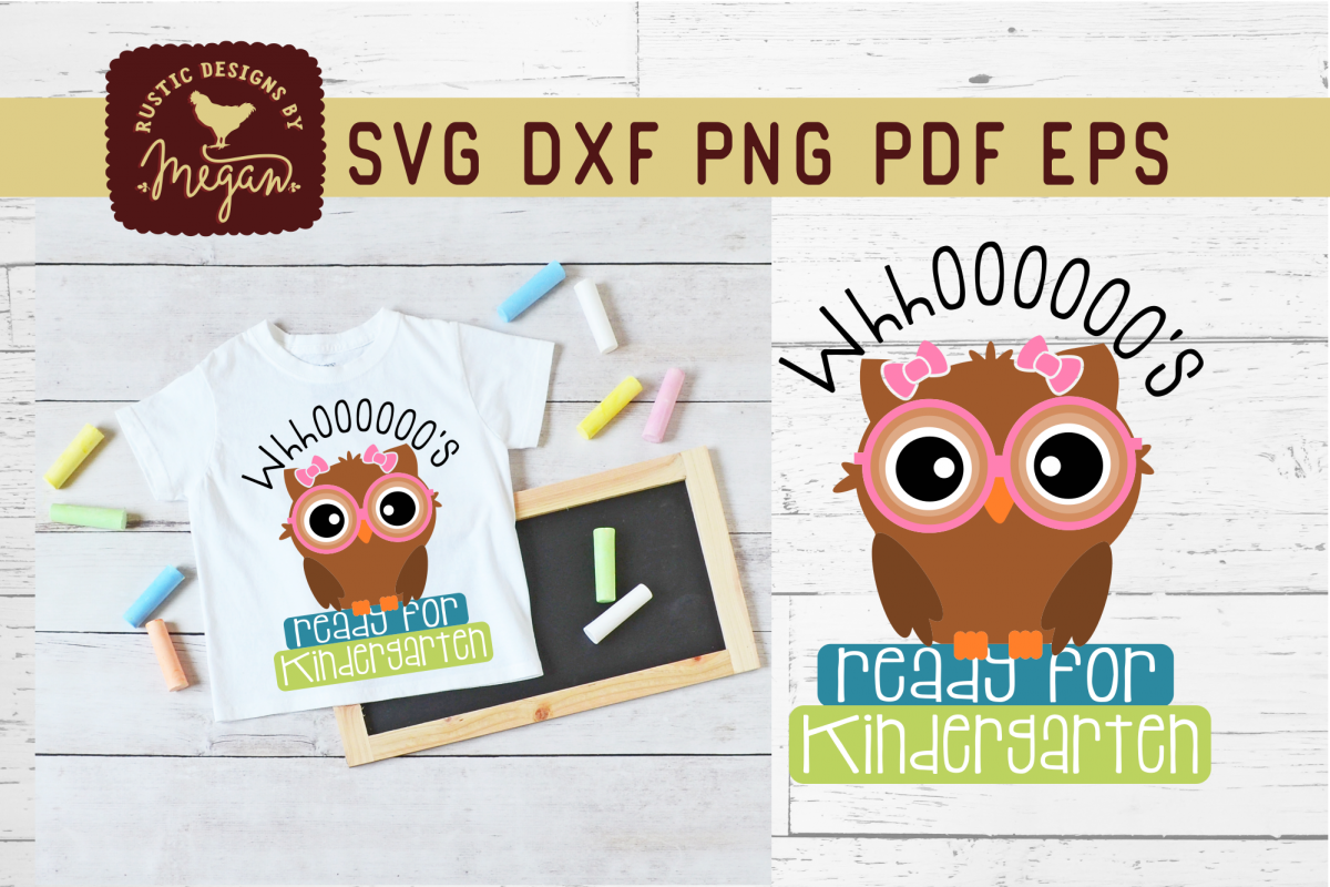 Whooos Ready For Kindergarten Back To School Owl SVG example image 1