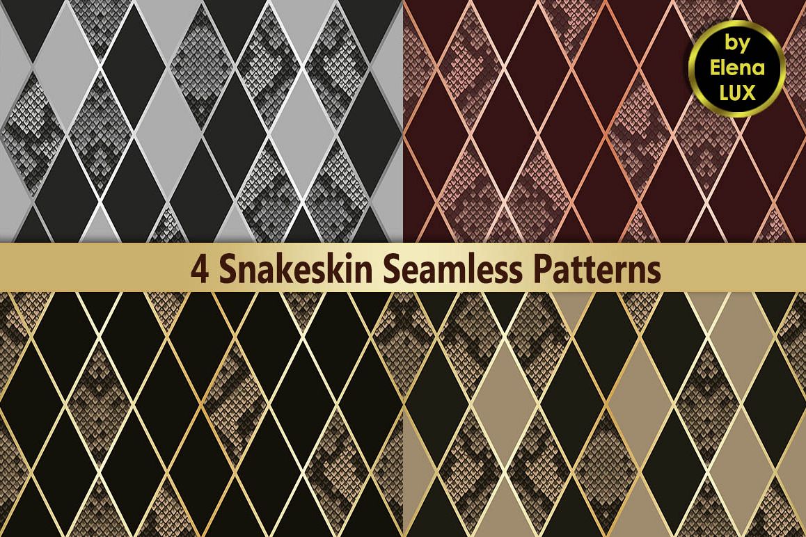Snakeskin Seamless Patterns Set example image 1