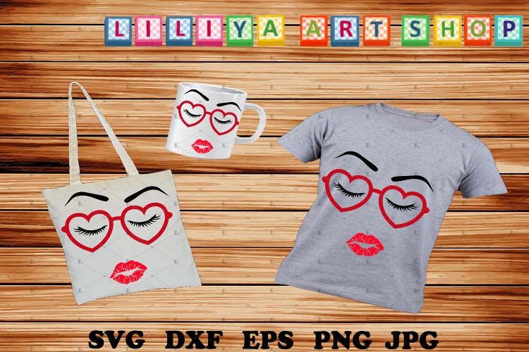 Eyelashes Girl svg,Make up,Wake up,Eyelashes Girl with lips example image 1