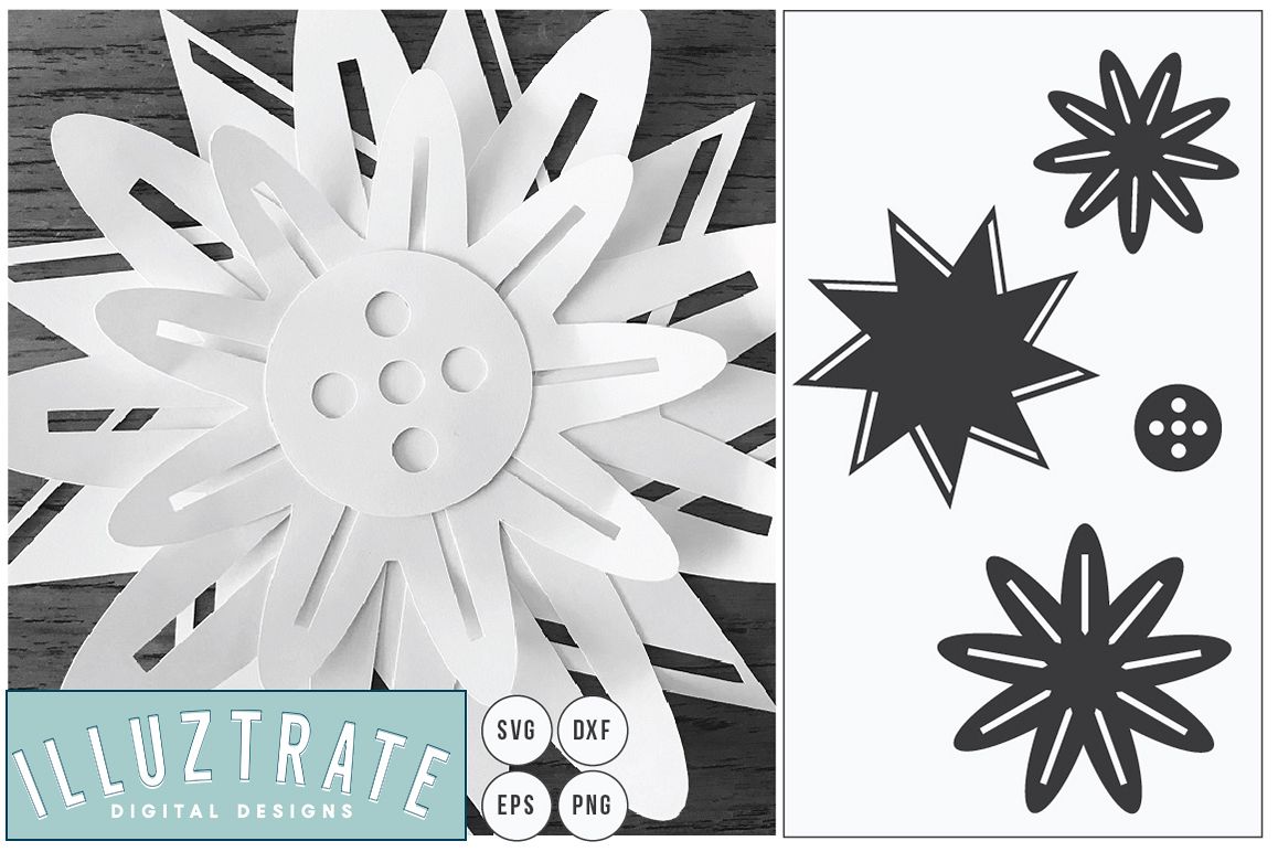 Download 3D Flower SVG Cut Files |Flower SVG | Layered Flower DXF (44340) | Paper Cutting | Design Bundles