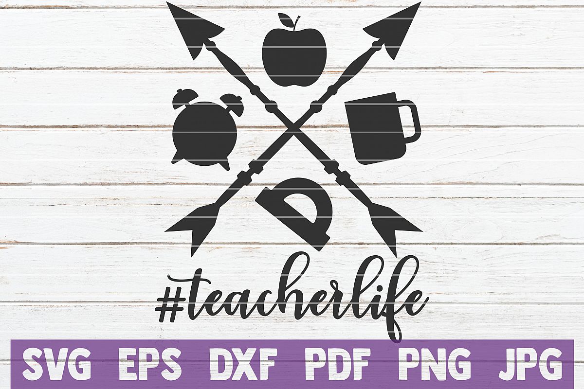 Teacher Arrow SVG Cut File | commercial use example image 1