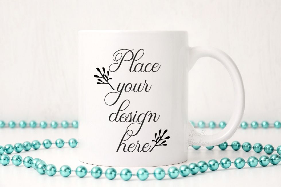 Party white coffee mug mock up sublimation 11oz cup mockup example image 1