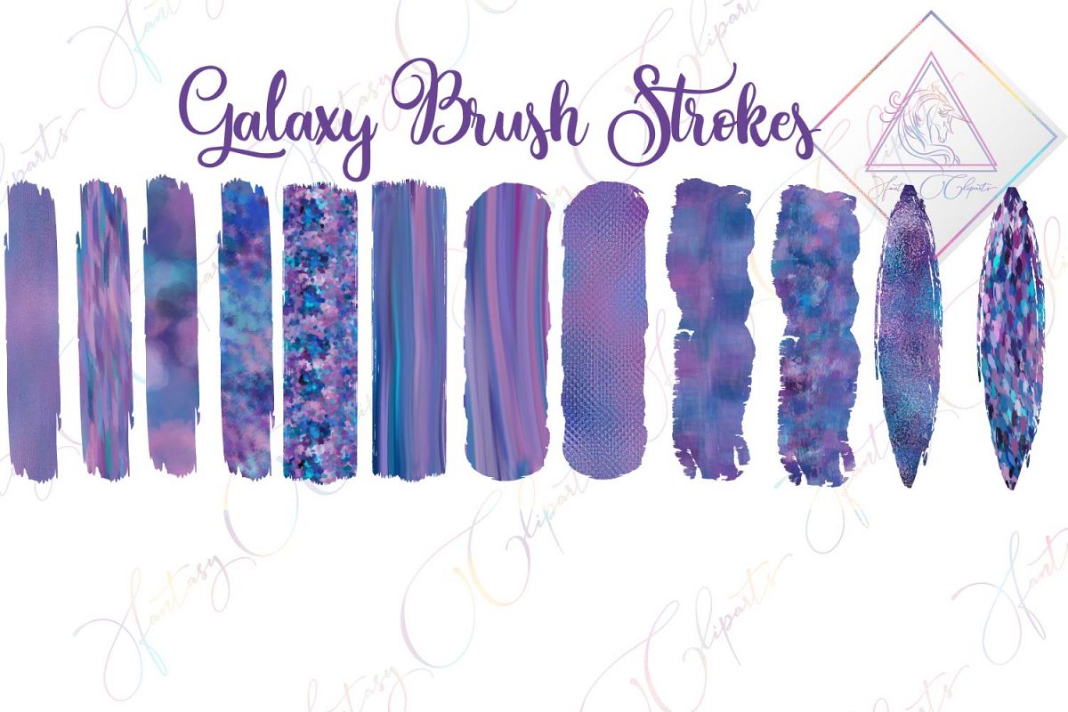 Galaxy Brush Strokes Clipart example image 1