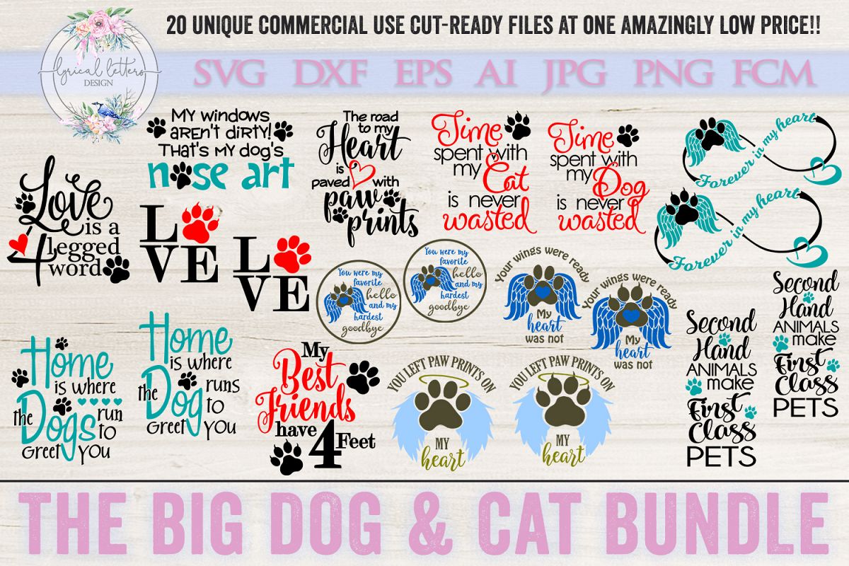 The Big Dog & Cat Bundle of 20 SVG Cut Files example image 1