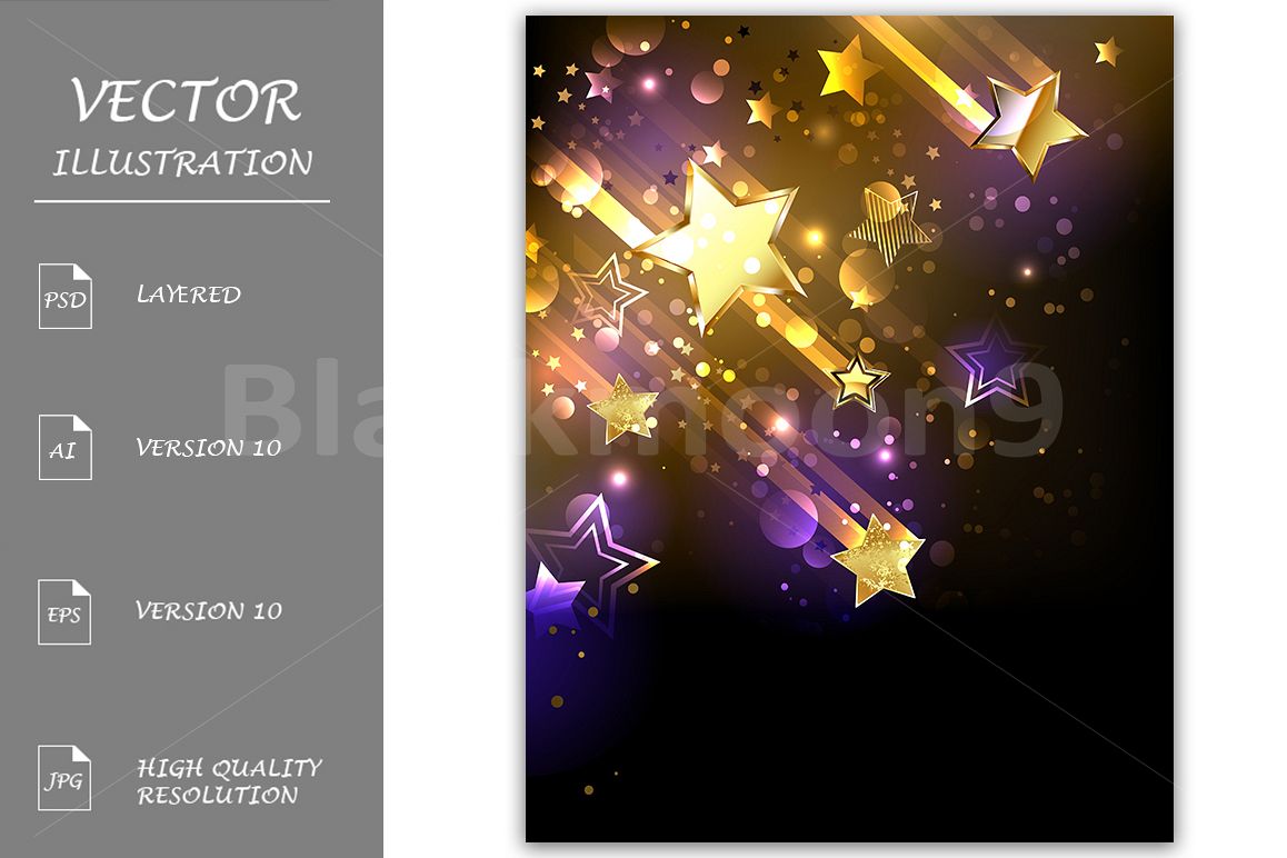 Starfall ( Gold stars ) example image 1