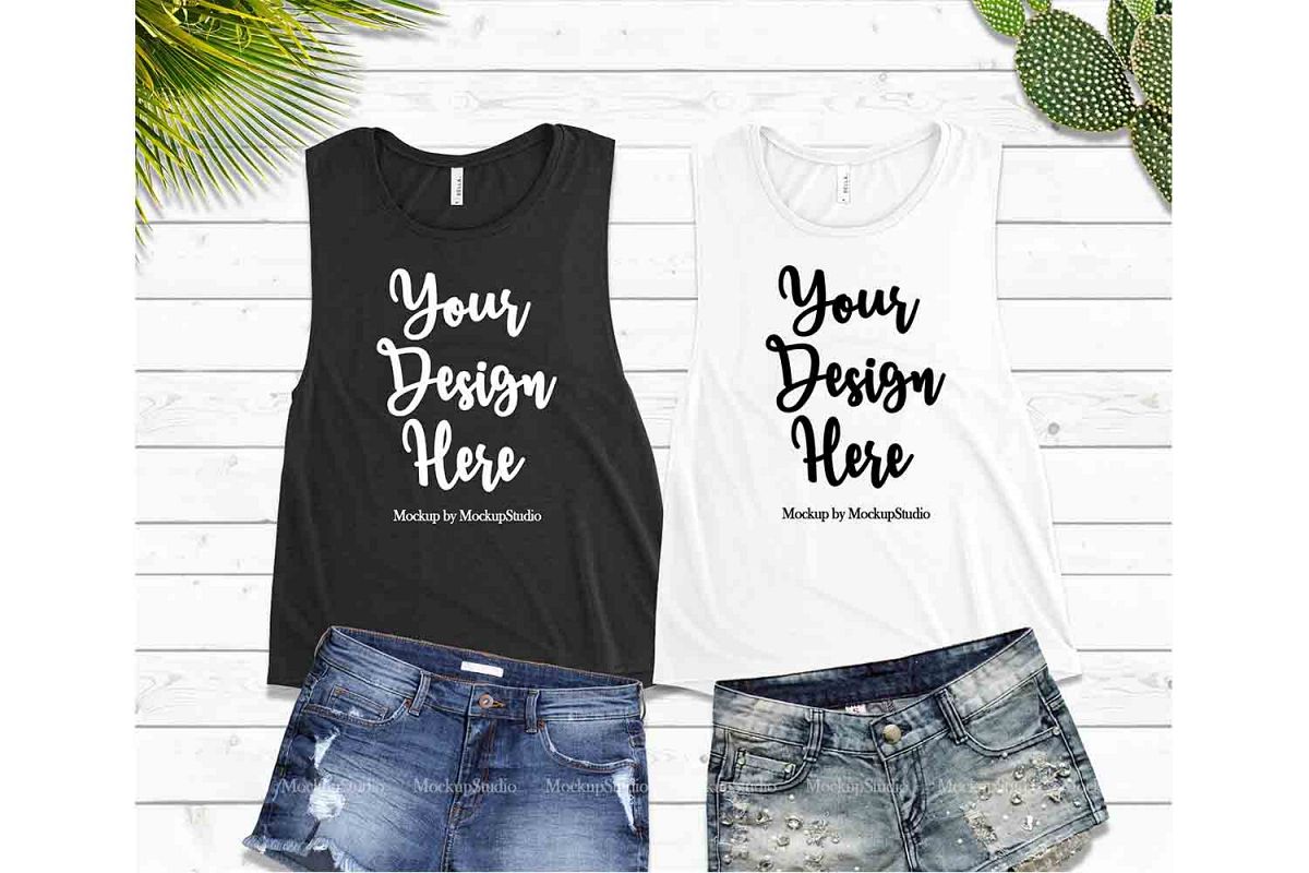 Download Tank Top Mockup, Bella Canvas 8803 Black White Top Mock Up