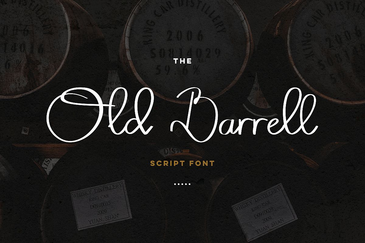 Old Barrell script font example image 1