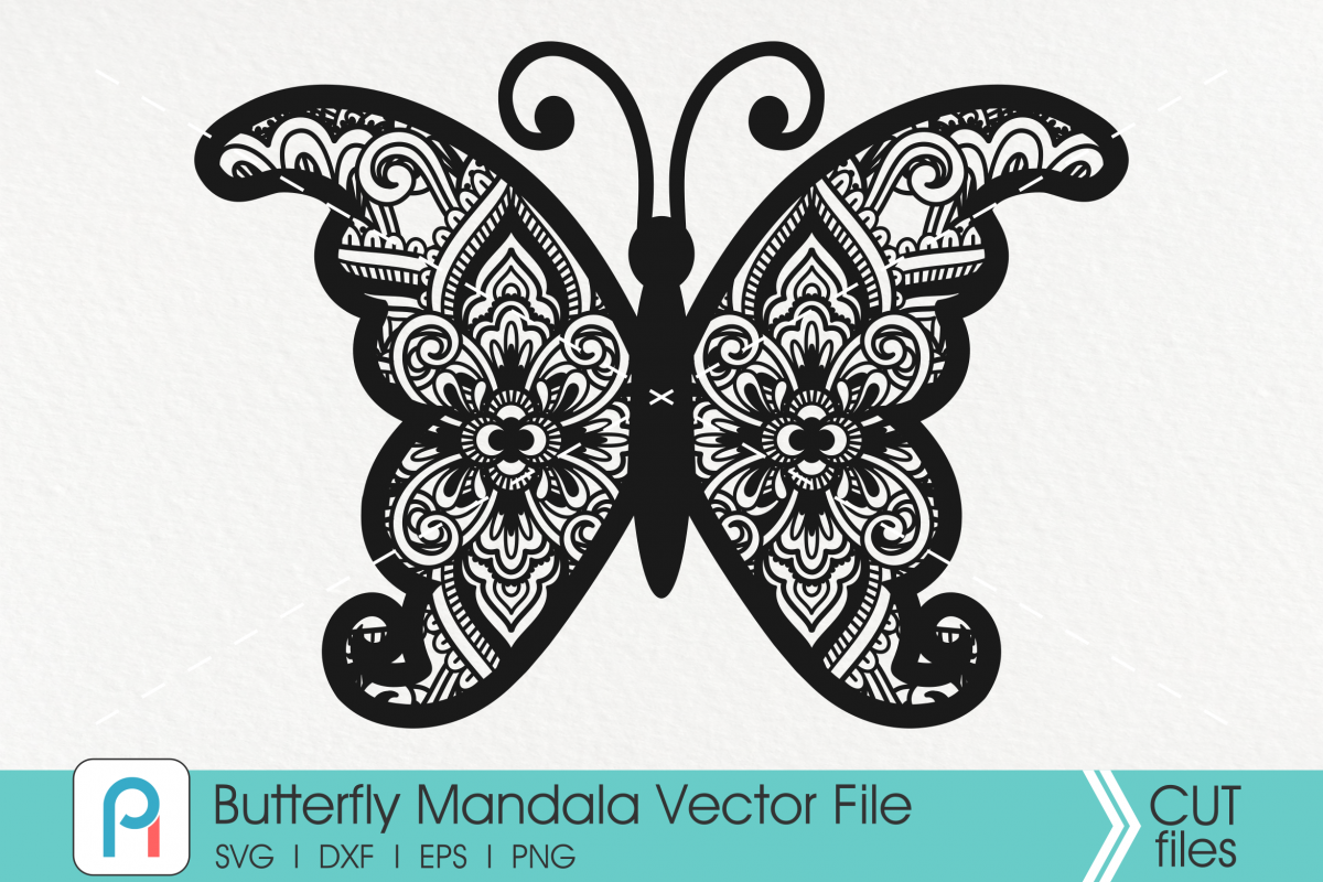Butterfly Mandala Svg, Butterfly Svg, Mandala Svg,Flower Svg example image 1