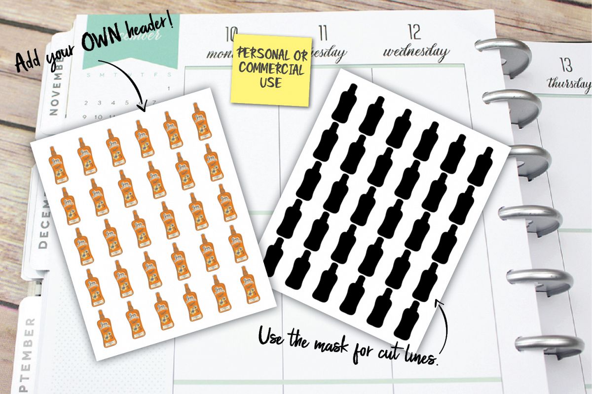 Sunscreen Planner Stickers example image 1