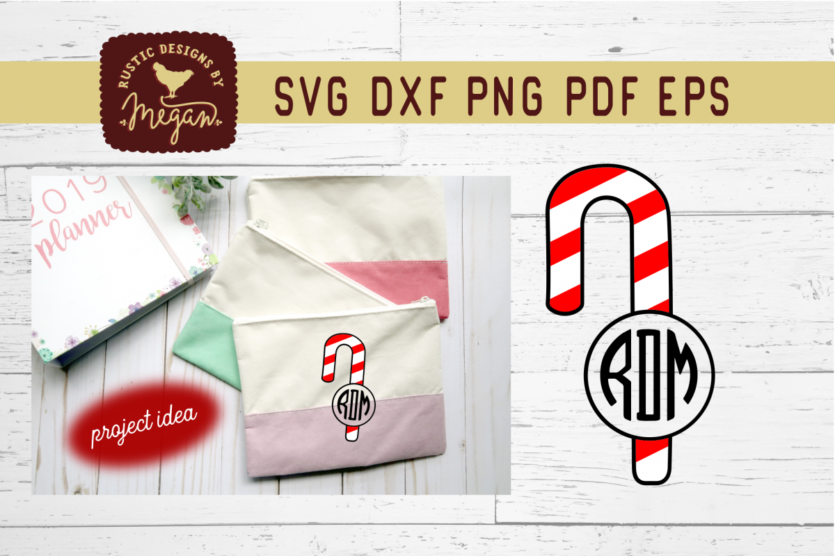 Download Candy Cane Monogram Svg Cut File 295786 Svgs Design Bundles