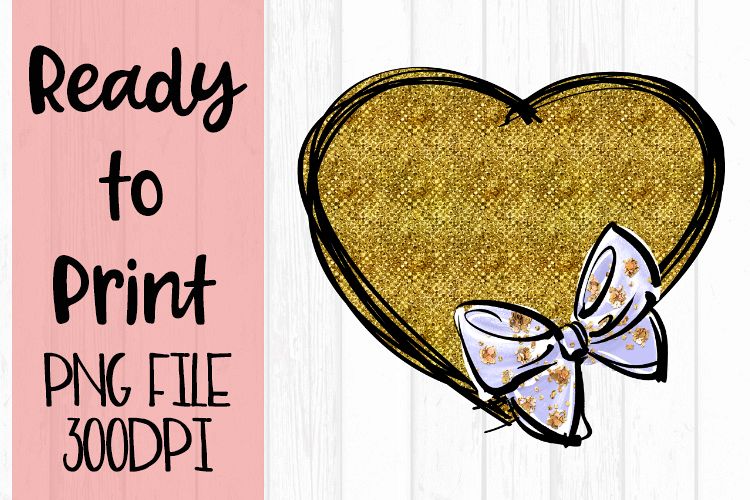 Glitter Heart Monogram Ready to Print example image 1