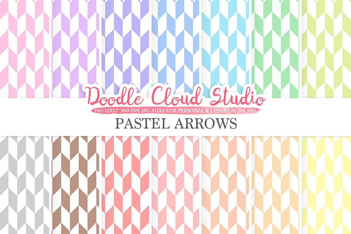 Pastel Arrows digital paper, Geometric Arrows patterns, Digital arrows pastel background, Instant Download, for Personal & Commercial Use example image 1